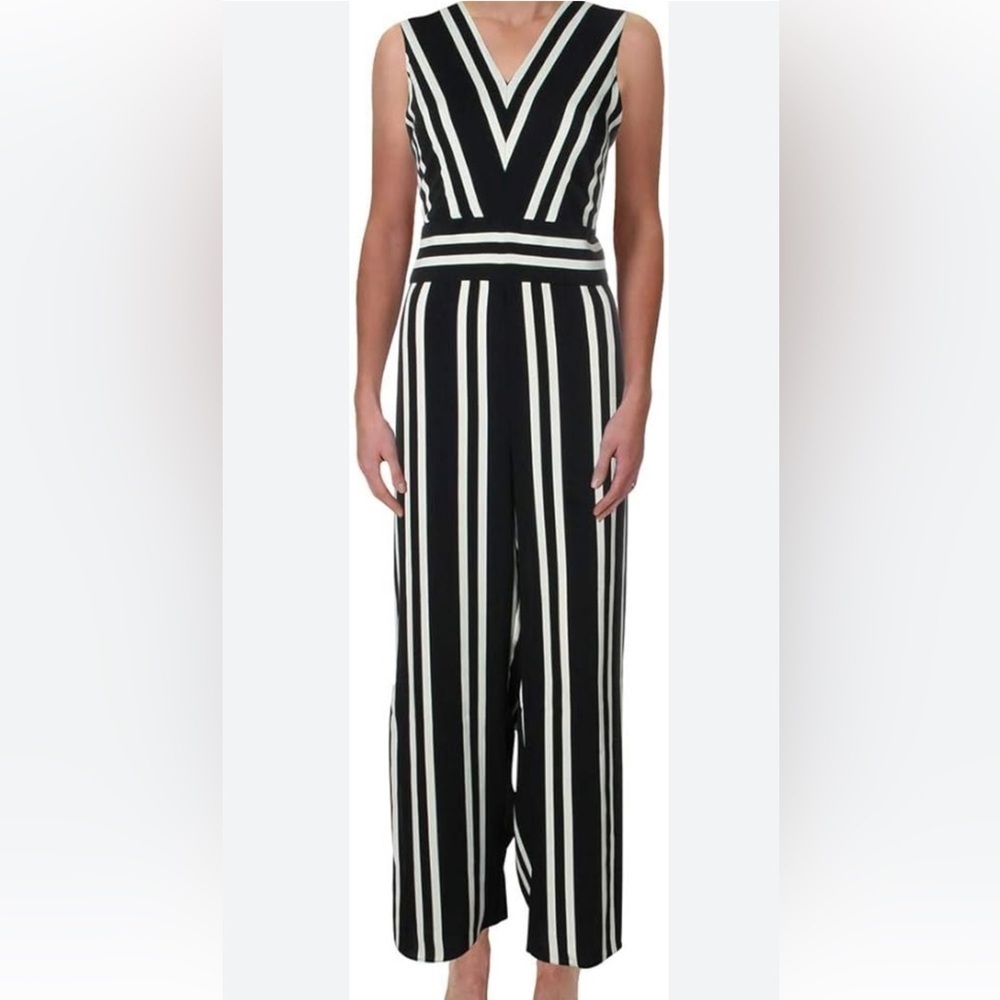 NWOT Ralph Lauren Black & White  Stripe Jumpsuit 2